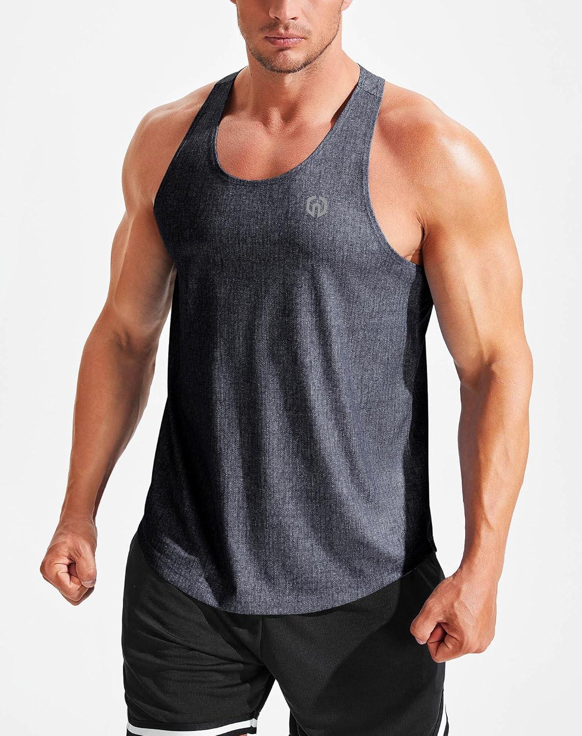 imageNELEUS Mens Gym Workout Running Tank Top Sleeveless Athletic Shirts81 Dark GreyLight GreyOlive Green 3 Pack