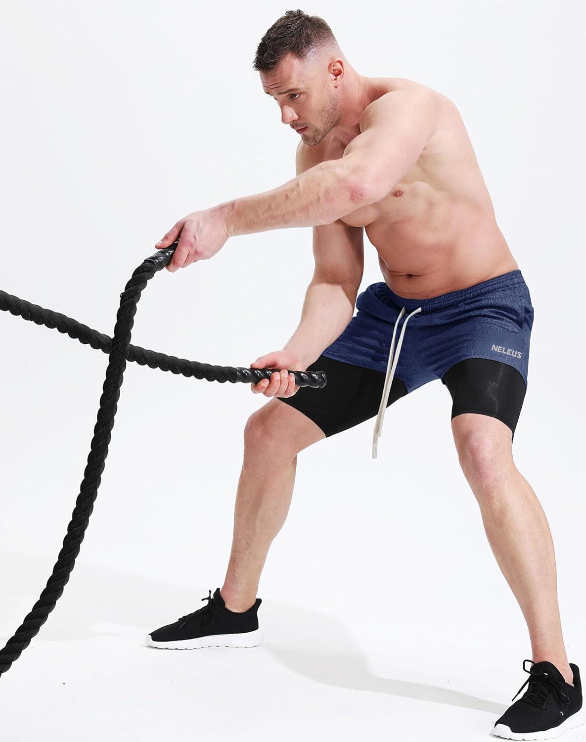 imageNELEUS mens Soft6071 Olive Green dark Blue 2 Pack