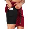 imageNELEUS 2 in 1 Athletic Shorts for Men 9quot Dry Fit Workout Running Shorts with Pockets6150 Black  Grey  Blue  Red 4 Pack