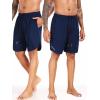 imageNELEUS 2 in 1 Athletic Shorts for Men 9quot Dry Fit Workout Running Shorts with Pockets6150 Navy Blue 1 Pack