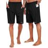 imageNELEUS 2 in 1 Men 9quot Dry Fit Athletic Bermuda Workout Shorts for Basketball Beach Casual6155 Black 3 Pack
