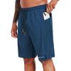 imageNELEUS 2 in 1 Men 9quot Dry Fit Athletic Bermuda Workout Shorts for Basketball Beach Casual6155 BlackGreyNavy Blue 3 Pack