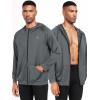 imageNELEUS Mens FullZip Athletic Jacket with Hoodies Workout Long Sleeve Fishing Hiking Performance Shirt901 Pack of 2 Black grey