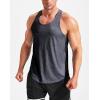 imageNELEUS Mens Gym Workout Running Tank Top Sleeveless Athletic Shirts81 Dark GreyLight GreyNavy Blue 3 Pack
