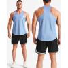 imageNELEUS Mens Gym Workout Running Tank Top Sleeveless Athletic Shirts81 Olive GreenNavy BlueLight Blue 3 Pack