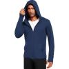imageNELEUS Mens Workout Fishing Shirts UPF 50 Light Jacket Full Zip Sun Protection Long Sleeve Hoodie for Men Hiking5620 Pack of 1 Navy Blue