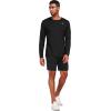 imageNELEUS Mens Workout Long Sleeve Running Shirts Mesh Fishing Hiking TShirtsHoodedCrewneck BlackBlackBlack 3 Pack