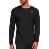 imageNELEUS Mens Workout Long Sleeve Running Shirts Mesh Fishing Hiking TShirtsHoodedCrewneck BlackBlackBlack 3 Pack