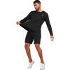 imageNELEUS Mens Workout Long Sleeve Running Shirts Mesh Fishing Hiking TShirtsHoodedCrewneck BlackGreyGreen 3 Pack