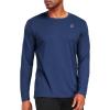 imageNELEUS Mens Workout Long Sleeve Running Shirts Mesh Fishing Hiking TShirtsHoodedCrewneck BlackGreyNavy Blue 3 Pack