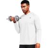 imageNELEUS Mens Workout Long Sleeve Running Shirts Mesh Fishing Hiking TShirtsHoodedHooded BlackGreyWhite 3 Pack