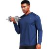 imageNELEUS Mens Workout Long Sleeve Running Shirts Mesh Fishing Hiking TShirtsHoodedHooded BlackNavy BlueGreen 3 Pack