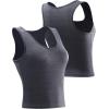 imageNELEUS Womens Running Crop Tank Tops Dry Fit Workout Athletic Crop Shirts Pack of 38080 BlackDark GreyBlue 3 Pack