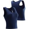 imageNELEUS Womens Running Crop Tank Tops Dry Fit Workout Athletic Crop Shirts Pack of 38080 BlackDark GreyNavy Blue 3 Pack