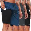 imageNELEUS 2 in 1 Men 9quot Dry Fit Athletic Bermuda Workout Shorts for Basketball Beach Casual6155 BlackGreyNavy Blue 3 Pack