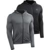 imageNELEUS Mens FullZip Athletic Jacket with Hoodies Workout Long Sleeve Fishing Hiking Performance Shirt901 Pack of 2 Black grey