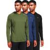 imageNELEUS Mens Workout Long Sleeve Running Shirts Mesh Fishing Hiking TShirtsHoodedHooded BlackNavy BlueGreen 3 Pack