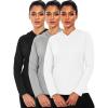 imageNELEUS Womens Sun Protection Running Shirts Workout Athletic Shirts with Hoods2651 BlackGreyWhite 3 Pack