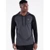 imageNELEUS Mens Dry Fit Athletic Shirt Workout Running Long Sleeve Shirts with Hoods5102 2 Pack dark GreySlate Grey