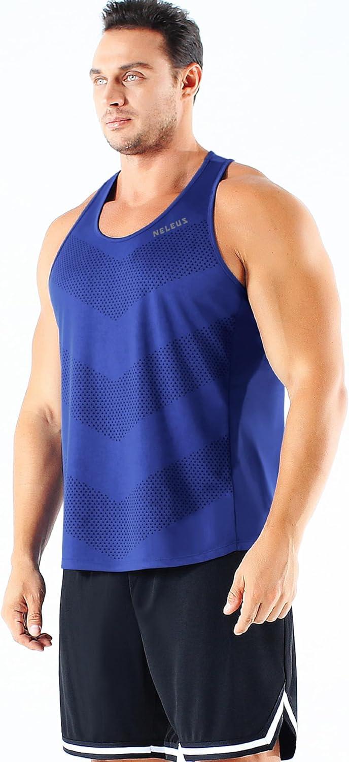imageNELEUS Mens 3 Pack Dry Fit YBack Muscle Tank Top5161 BlackGreyBlue