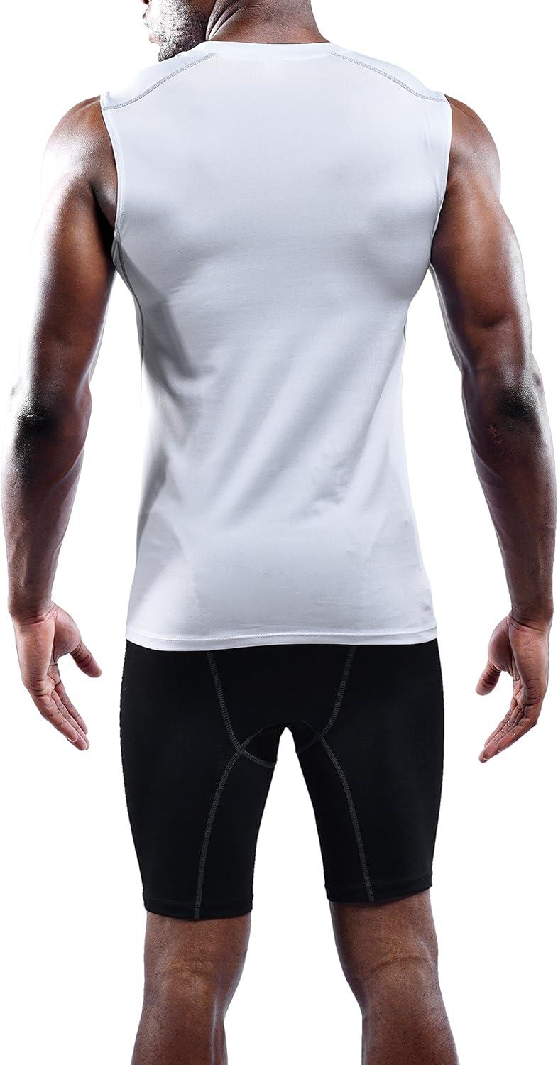 imageNELEUS Mens 3 Pack Dry Fit YBack Muscle Tank Top803 WhiteWhiteWhite 3 Pack