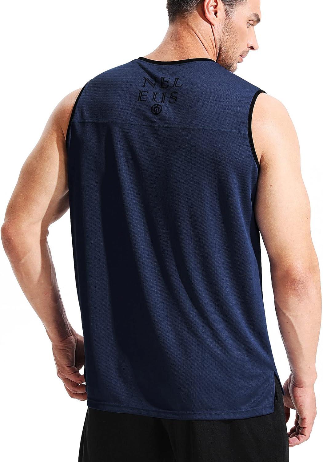 imageNELEUS Mens 3 Pack Dry Fit YBack Muscle Tank TopVneck BlackGreyNavy Blue  3 Pack