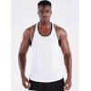 imageNELEUS Mens 3 Pack Dry Fit YBack Muscle Tank Top5097 WhiteWhiteWhite 3 Pack