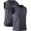 imageNELEUS Mens 3 Pack Dry Fit YBack Muscle Tank TopVneck BlackGreyWhite  3 Pack