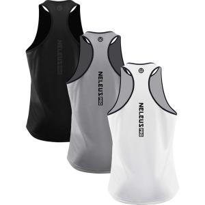 imageNELEUS Mens 3 Pack Dry Fit YBack Muscle Tank Top5097 BlackGreyWhite 3 Pack