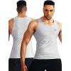 imageNELEUS Mens 3 Pack Athletic Compression Under Base Layer Sport Tank Top5074 Black GreySlate GrayLight Grey 3 Pack