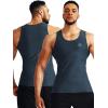 imageNELEUS Mens 3 Pack Athletic Compression Under Base Layer Sport Tank Top5074 Black GreySlate GrayLight Grey 3 Pack