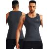 imageNELEUS Mens 3 Pack Athletic Compression Under Base Layer Sport Tank Top5074 Black GreySlate GrayNavy 3 Pack