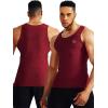 imageNELEUS Mens 3 Pack Athletic Compression Under Base Layer Sport Tank Top5074 Black GreySlate GrayRed 3 Pack