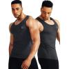 imageNELEUS Mens 3 Pack Athletic Compression Under Base Layer Sport Tank Top5074 Black GreySlate GrayRed 3 Pack