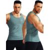 imageNELEUS Mens 3 Pack Athletic Compression Under Base Layer Sport Tank Top5074 Light GreenSlate GrayRed 3 Pack