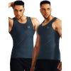 imageNELEUS Mens 3 Pack Athletic Compression Under Base Layer Sport Tank Top5074 Light GreenSlate GrayRed 3 Pack