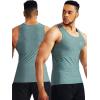 imageNELEUS Mens 3 Pack Athletic Compression Under Base Layer Sport Tank Top5074 Light GreenSlate GrayRed 3 Pack