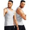 imageNELEUS Mens 3 Pack Athletic Compression Under Base Layer Sport Tank Top5074 Light GreyNavyLight Green 3 Pack