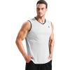 imageNELEUS Mens 3 Pack Athletic Compression Under Base Layer Sport Tank TopVneck WhiteBlueGrey  3 Pack