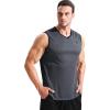 imageNELEUS Mens 3 Pack Athletic Compression Under Base Layer Sport Tank TopVneck WhiteBlueGrey  3 Pack