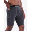 imageNELEUS Mens 3 Pack Running Compression Shorts with Pockets6081 BlackGreyWhite 3 Pack
