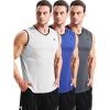 imageNELEUS Mens 3 Pack Athletic Compression Under Base Layer Sport Tank TopVneck WhiteBlueGrey  3 Pack