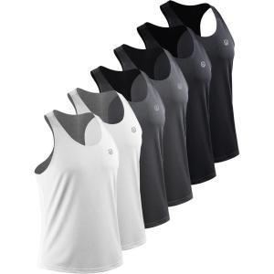 imageNELEUS Mens 3 Pack Running Tank Top Dry Fit YBack Athletic Workout Tank Tops6 PackBlack2pcs grey2pcs white2pcs