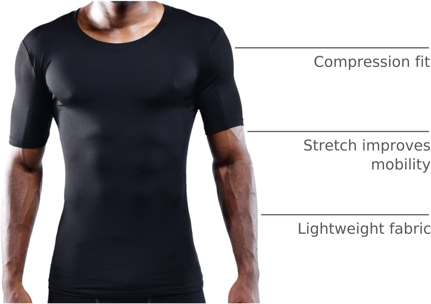 imageNELEUS Mens 3 or 4 Pack Workout Athletic Compression Shirts5011 3 Pack Black
