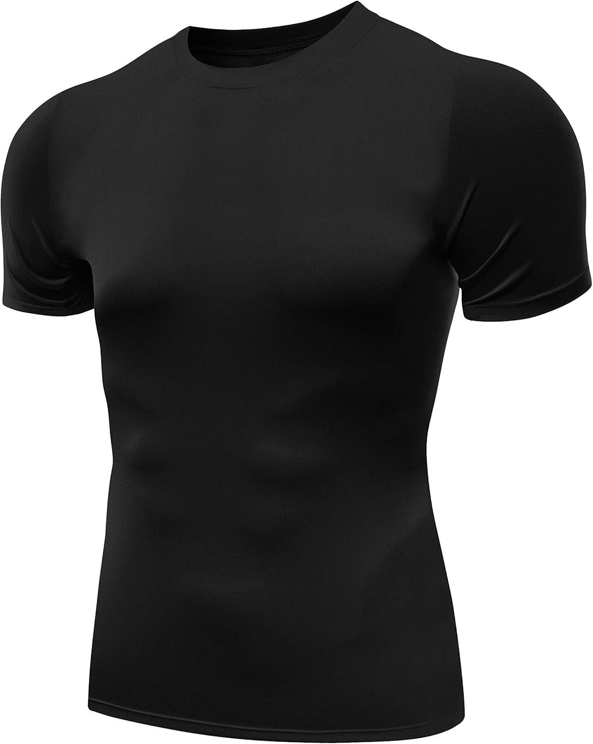 imageNELEUS Mens 3 or 4 Pack Workout Athletic Compression Shirts5011 3 Pack Black