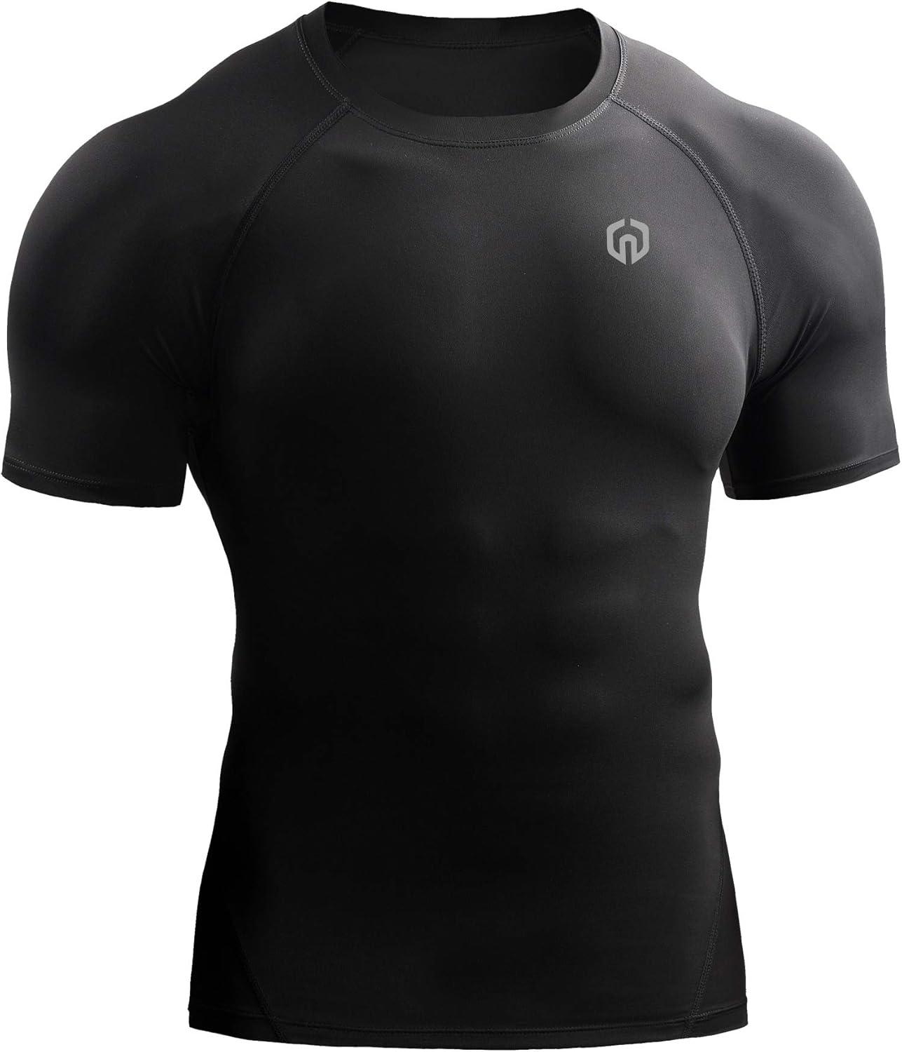 imageNELEUS Mens 3 or 4 Pack Workout Athletic Compression Shirts5022 BlackBlackBlack
