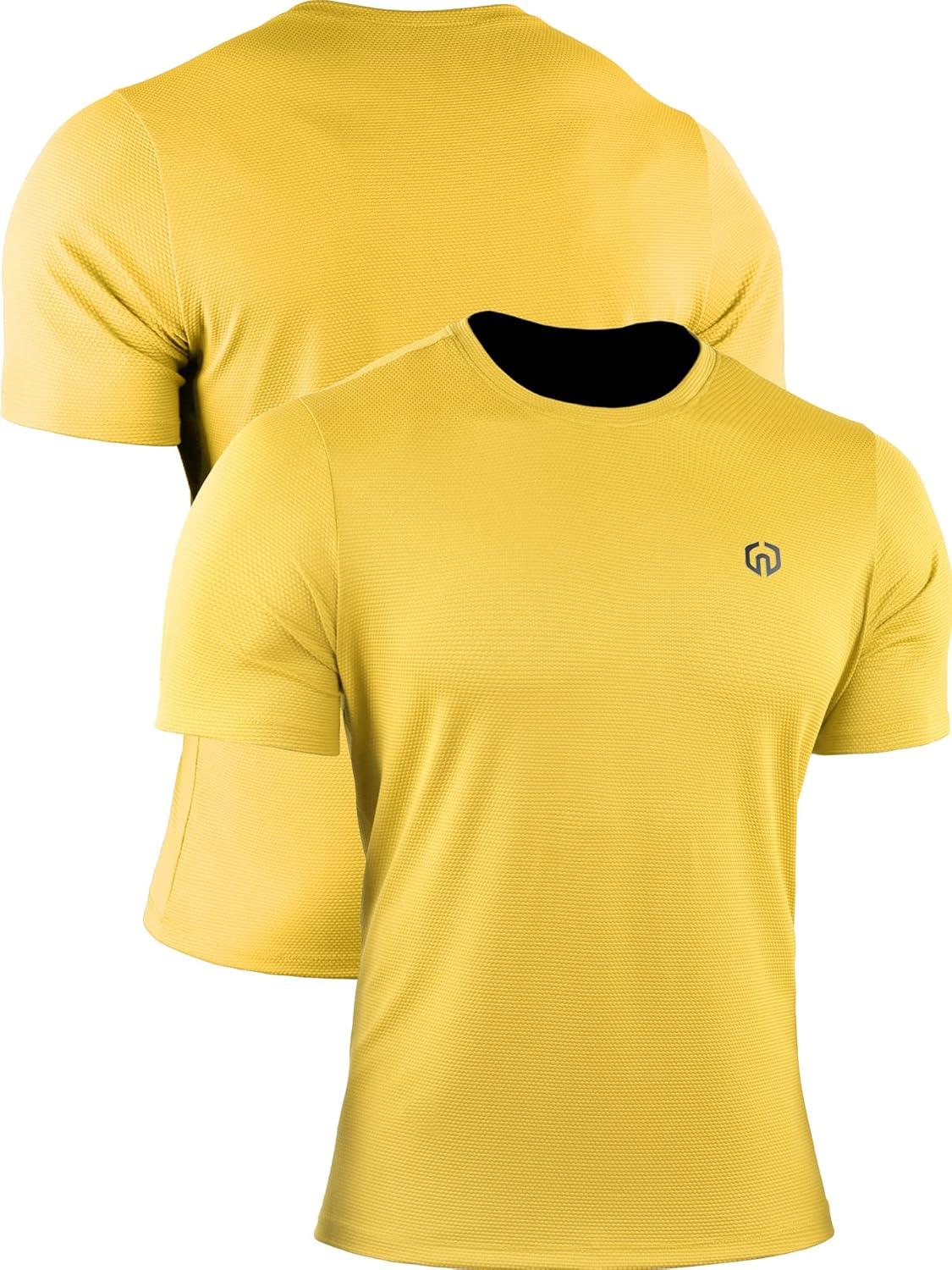 imageNELEUS Mens 3 or 4 Pack Workout Athletic Compression Shirts508 RedBlueYellow 3 Pack