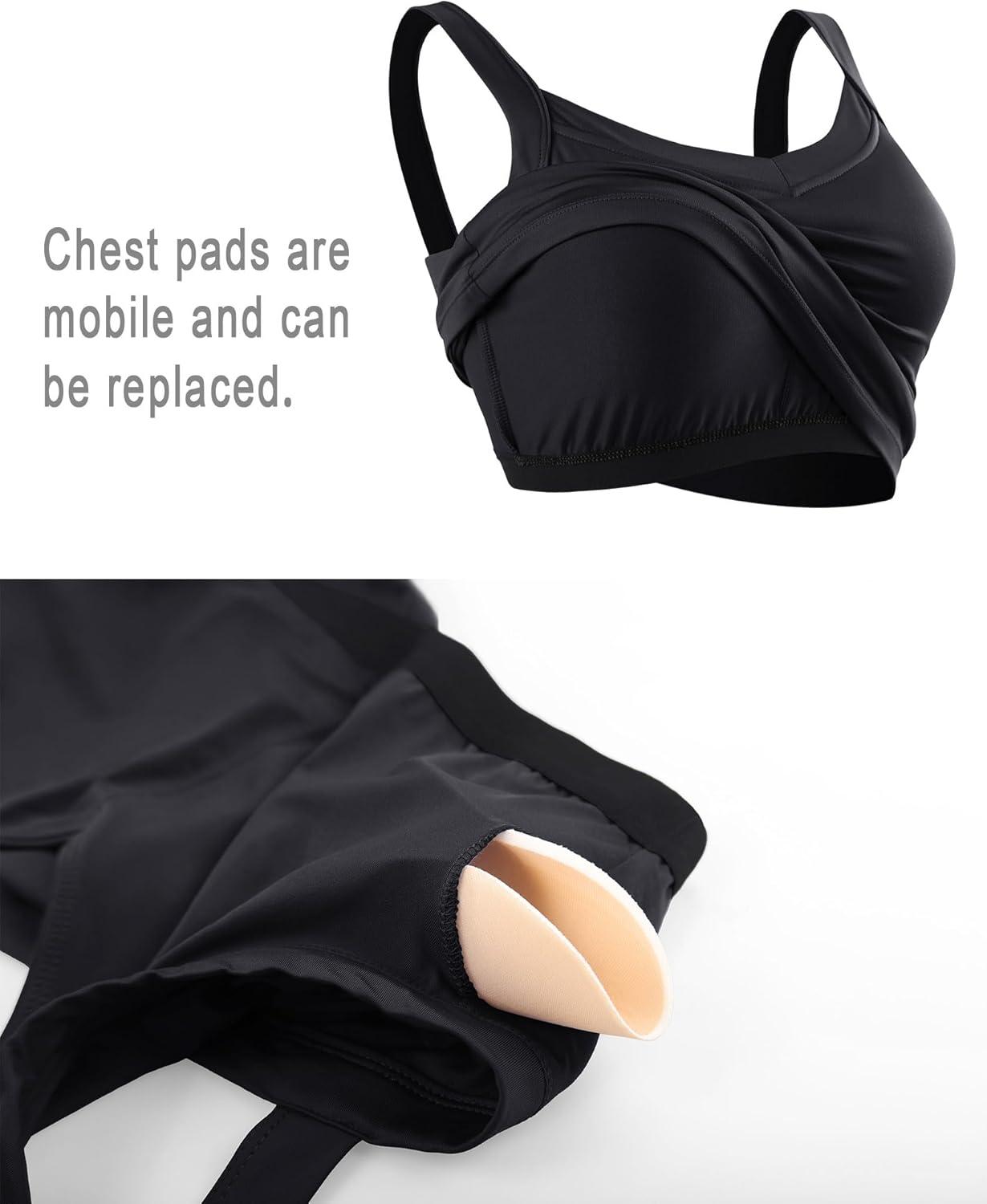 imageNELEUS Womens 3 Pack Athletic Cropped Tank Top Padded Bra8196 BlackBlackBlack