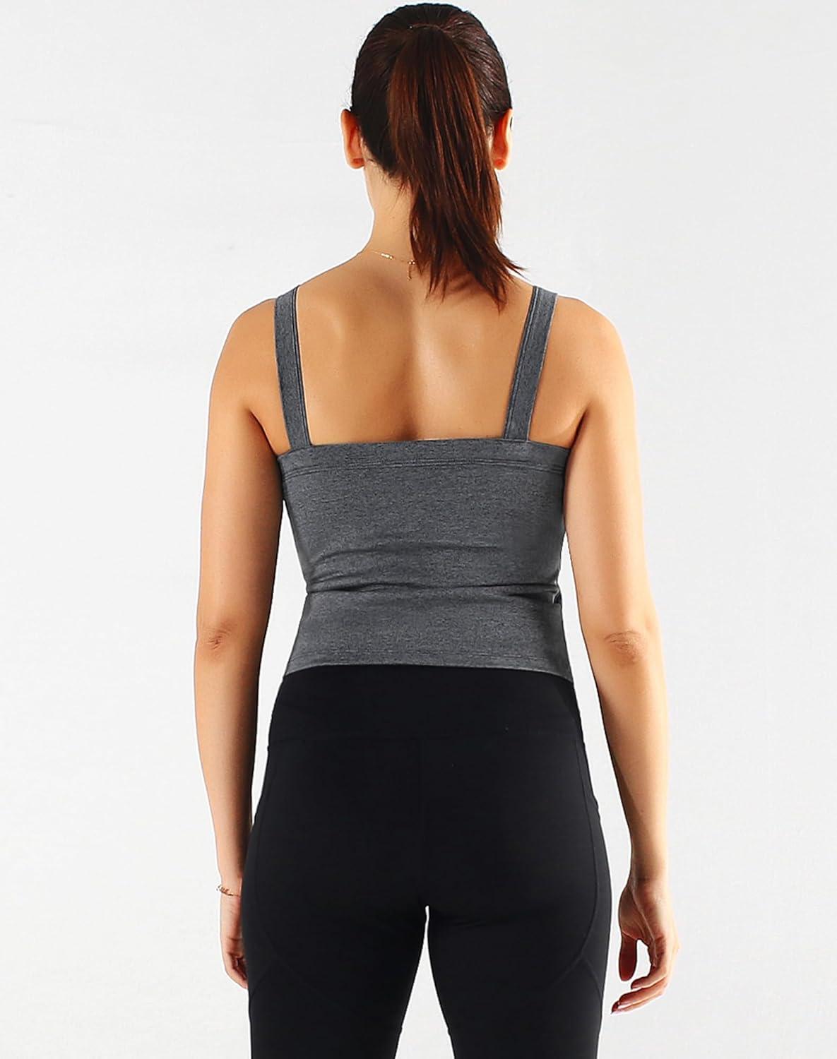 imageNELEUS Womens 3 Pack Athletic Cropped Tank Top Padded Bra8196 BlackGreyWhite