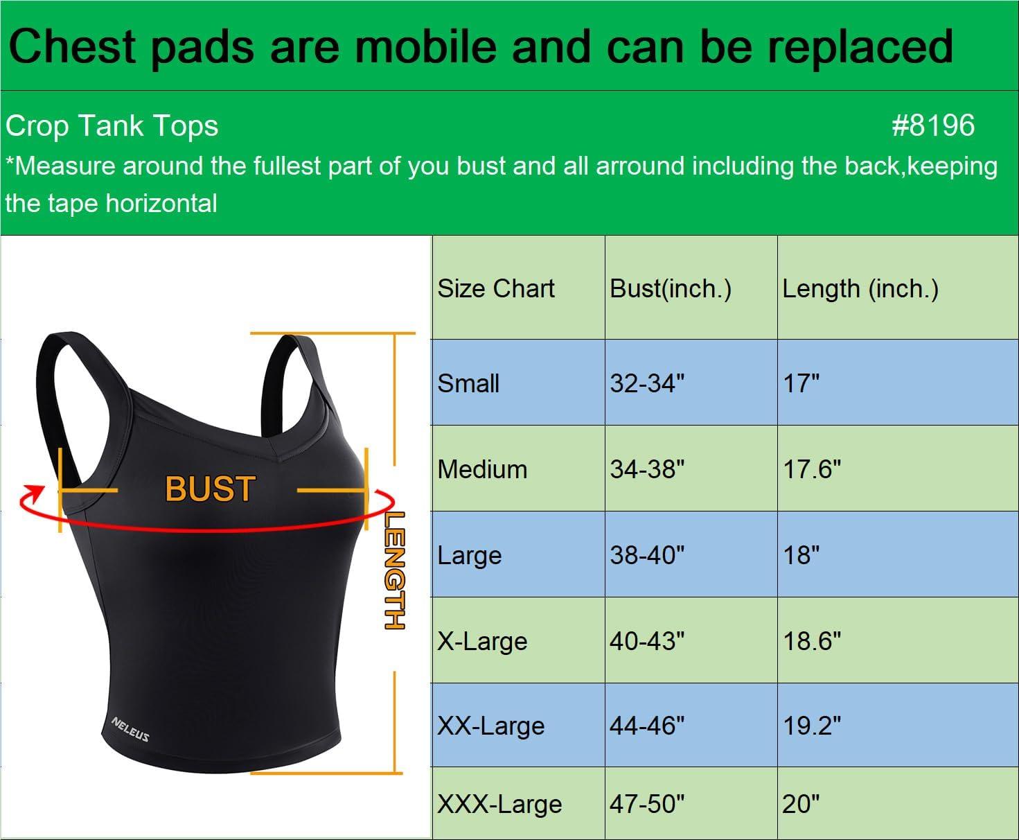 imageNELEUS Womens 3 Pack Athletic Cropped Tank Top Padded Bra8196 BlackRedNavy Blue